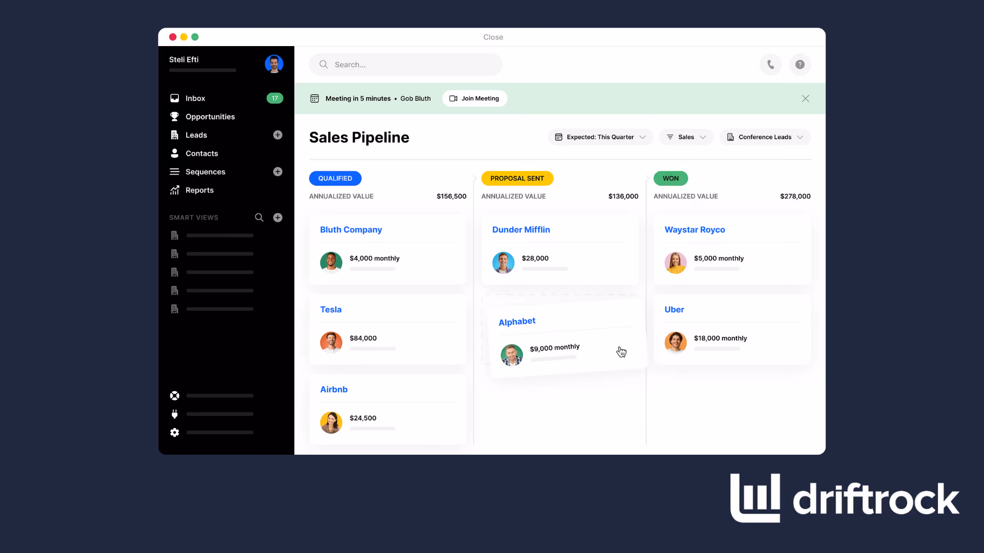 Cerrar captura de pantalla de CRM