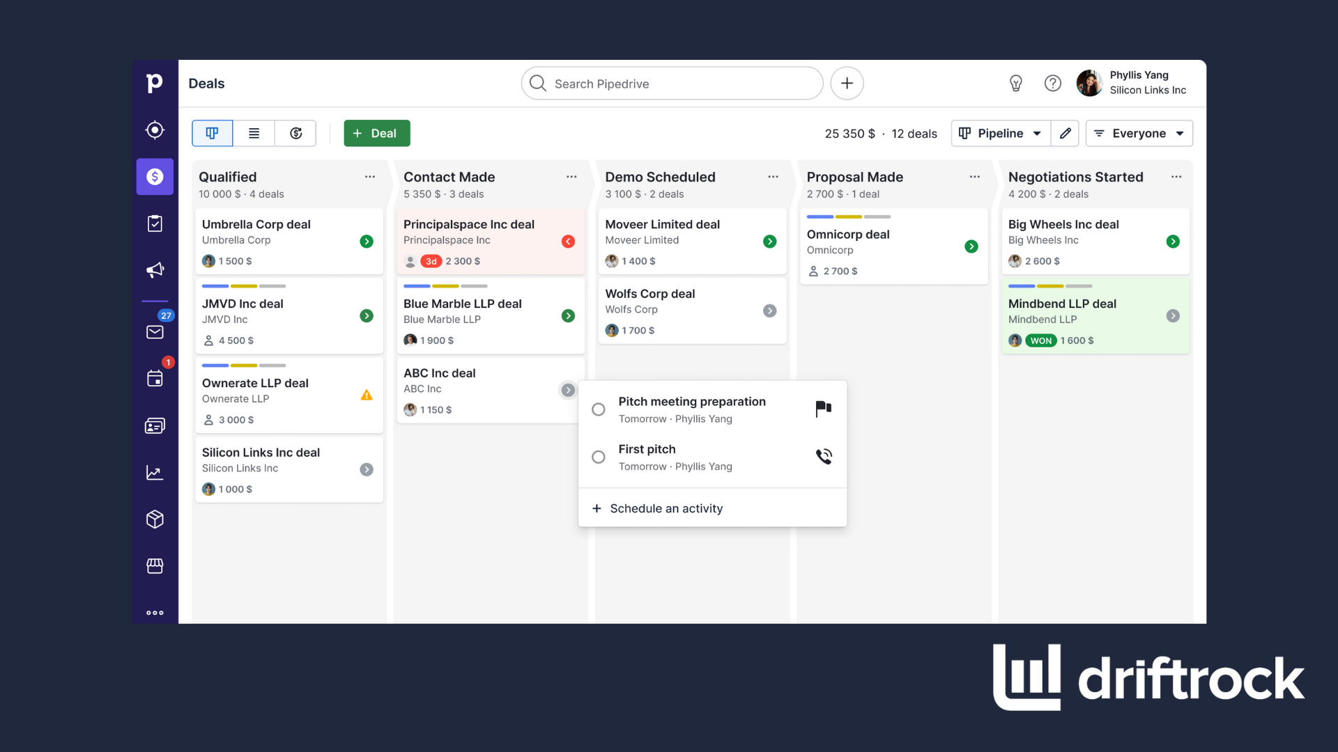Pipedrive screenshot