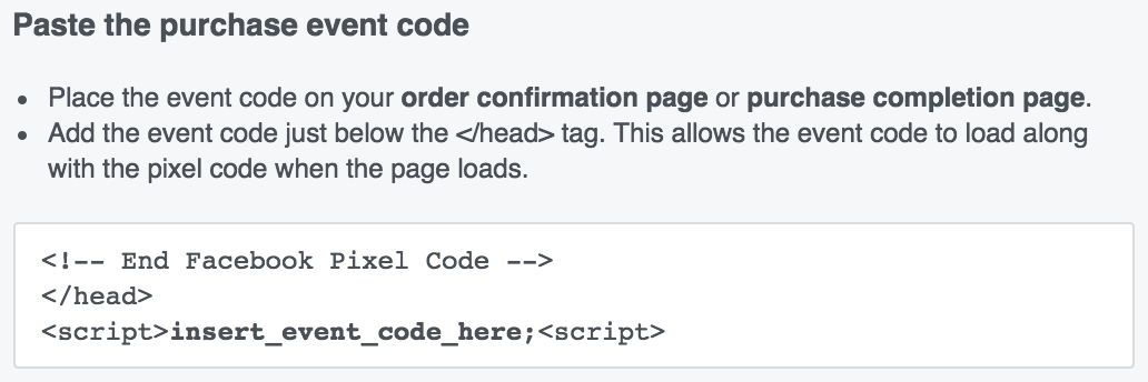 Working with Driftrock - Facebook Pixel Purchase Event