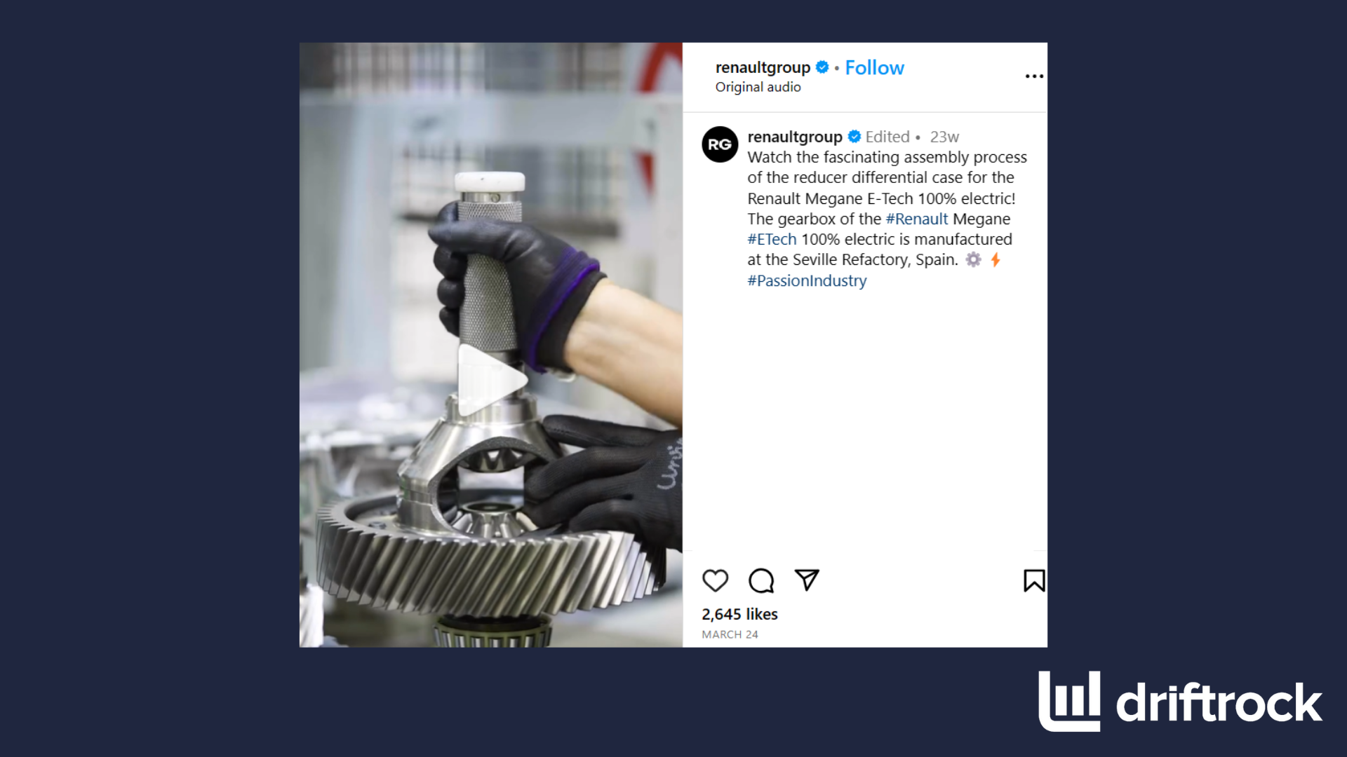 Renault Instagram post