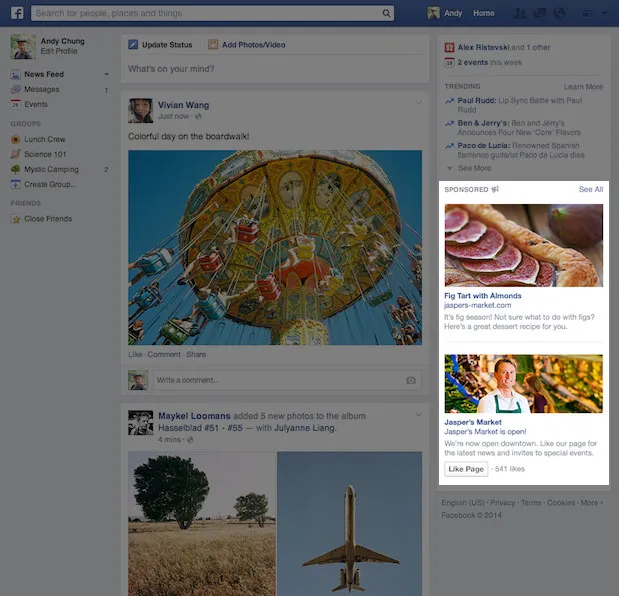 Facebook Rechte Spalte Ad Specs Bild