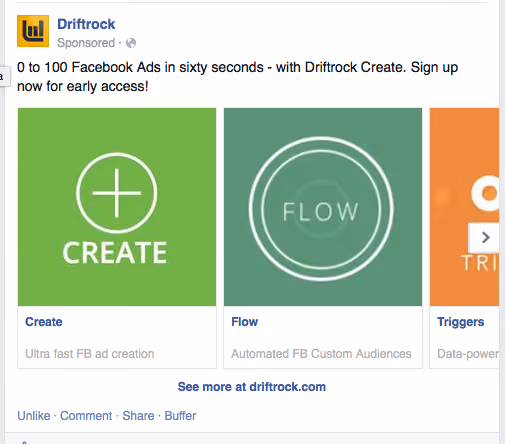Facebook Carousel Ads Showcasing Tools