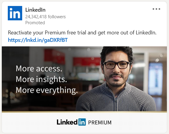 Beispiel für eine LinkedIn-Anzeige: LinkedIn