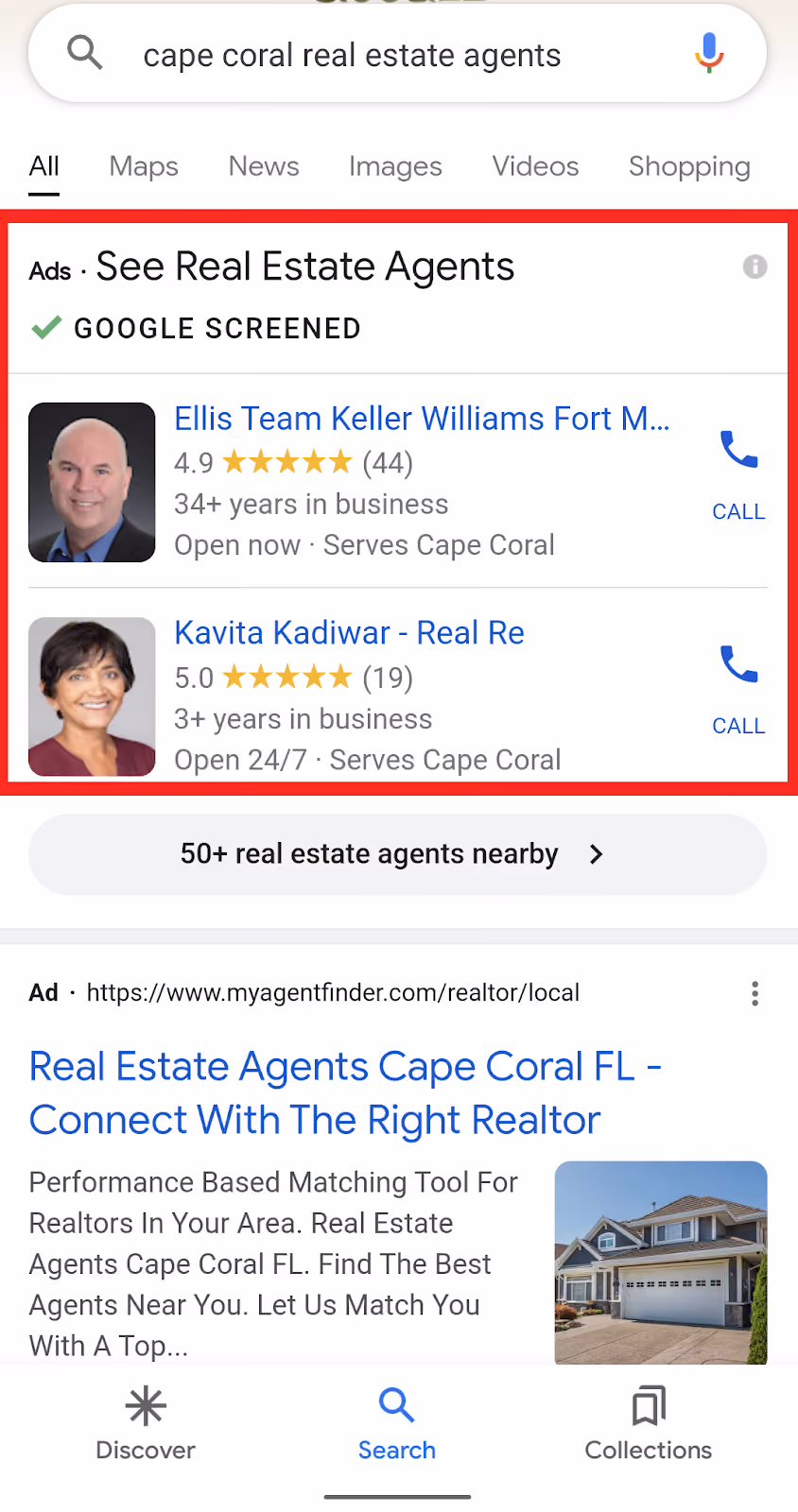 PPC ads on Google for real estate agents