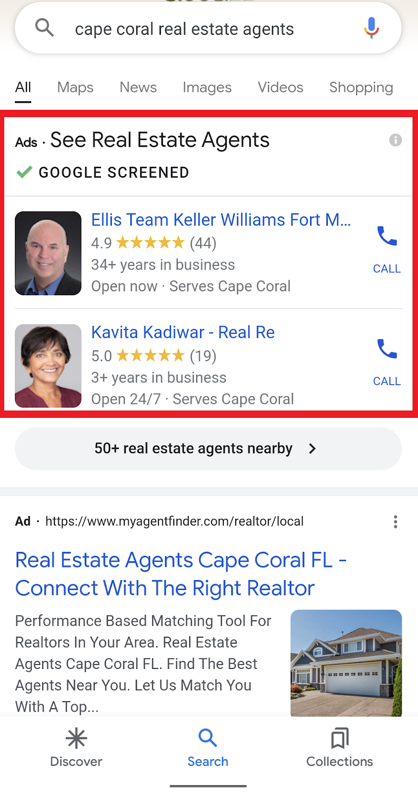 PPC ads on Google for real estate agents