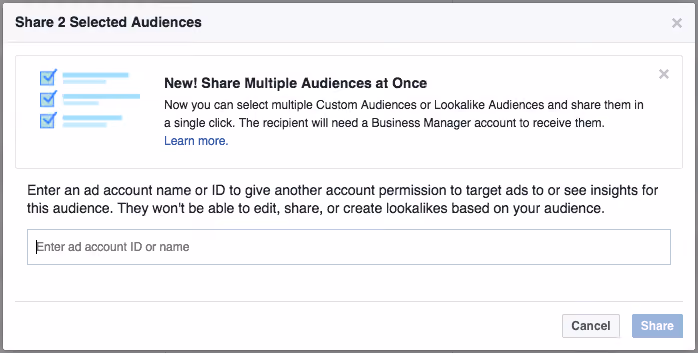 Partager sur Facebook avec plusieurs audiences