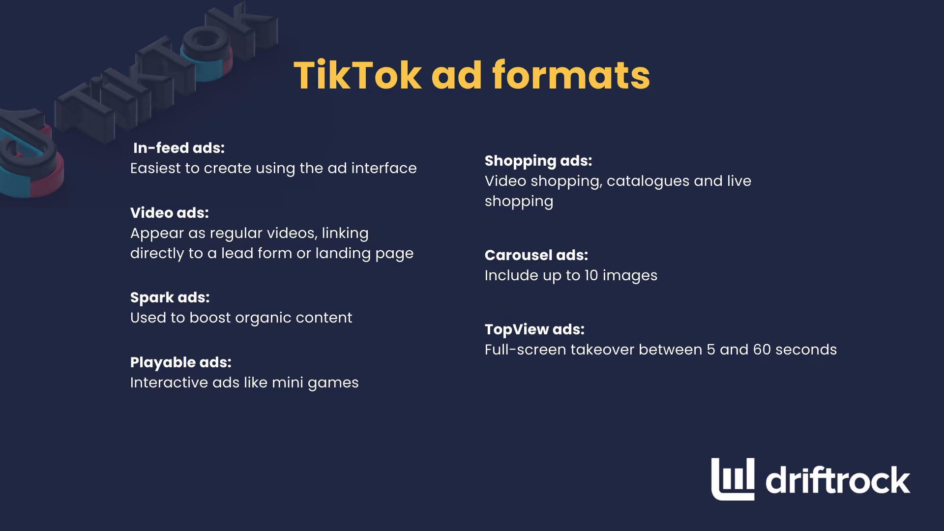 Formatos de anuncios de pago en TikTok