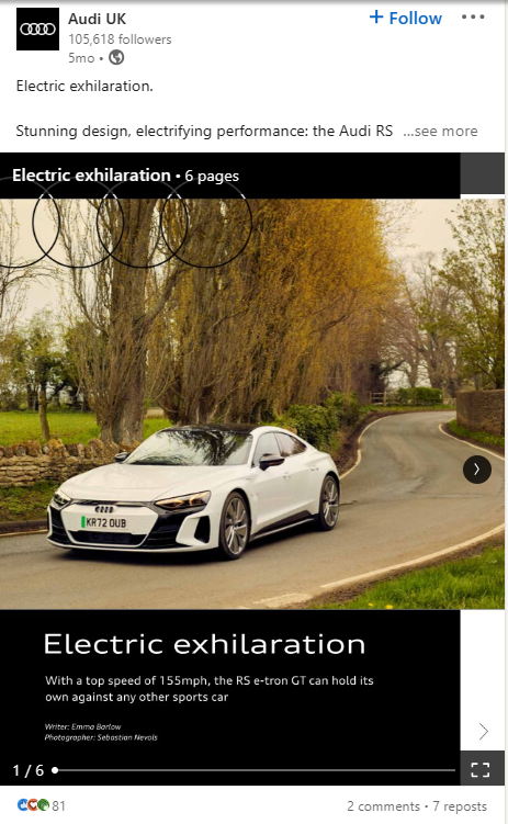 Innovation ist ein zentrales Thema in der Social-Media-Marketingstrategie von Audi