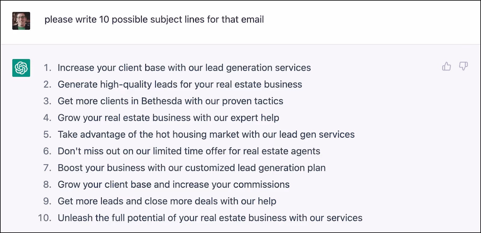 Insurance lead generation using ChatGPT for email in the insurance industry
