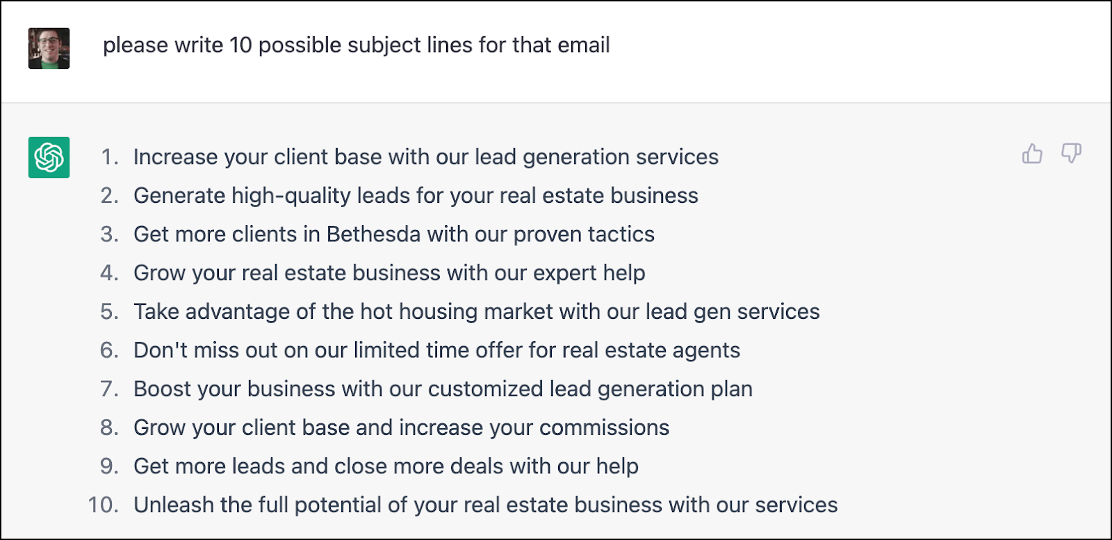 Insurance lead generation using ChatGPT for email in the insurance industry