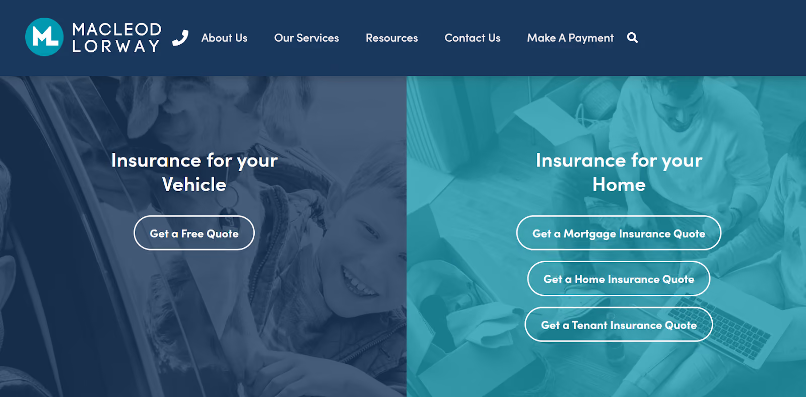 Insurance lead generation using custom landing pages