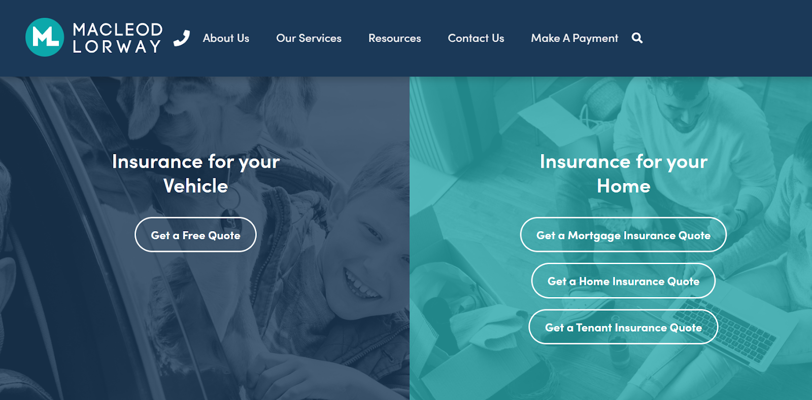 Insurance lead generation using custom landing pages