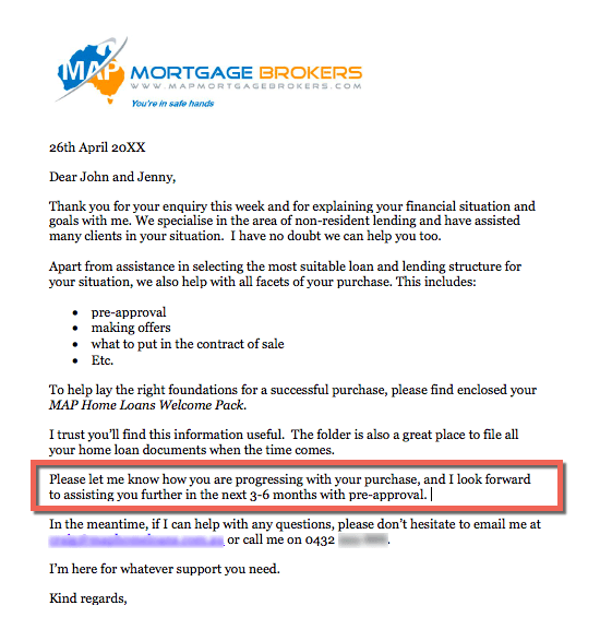 Email marketing example for mortgage brokers