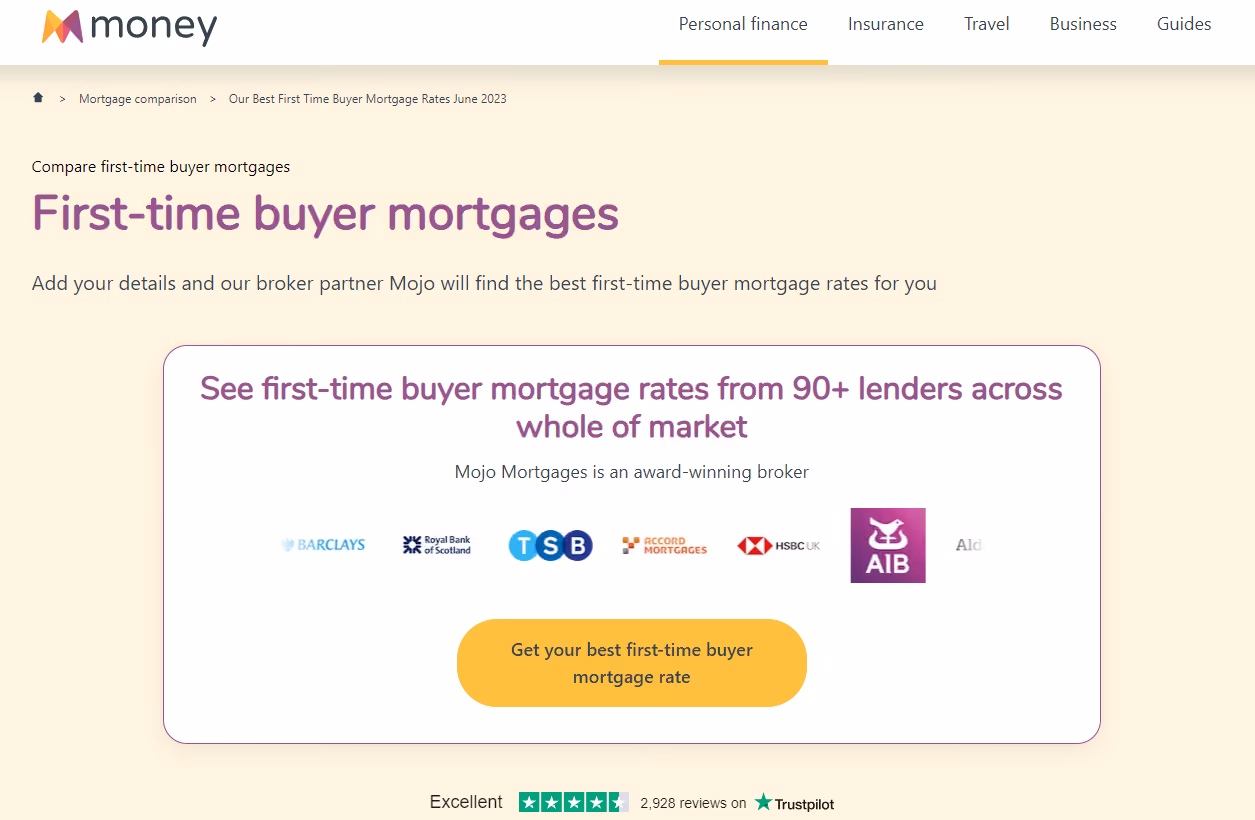 Custom Landing Page example for mortgage brokers