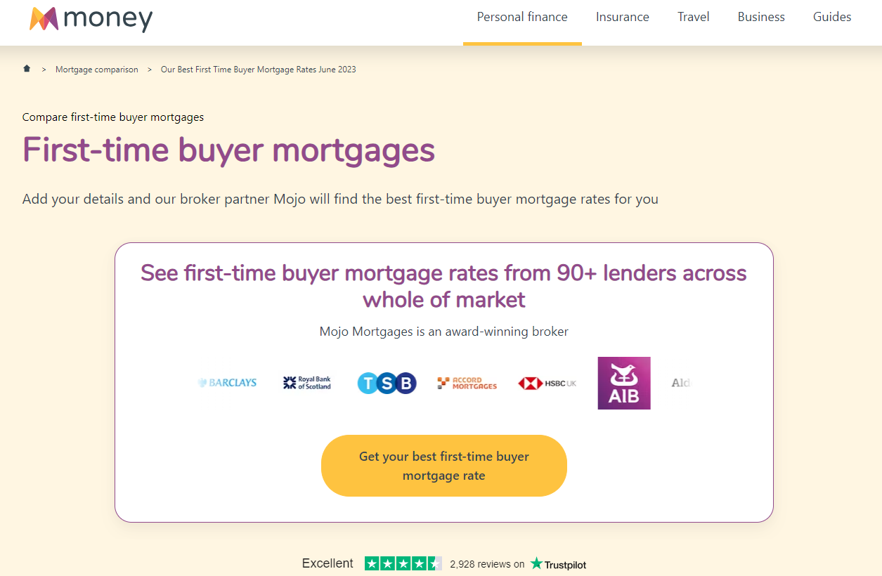 Custom Landing Page example for mortgage brokers