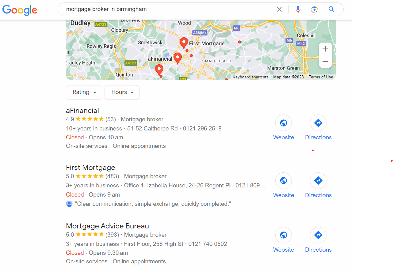 Google My Business for mortgage broker