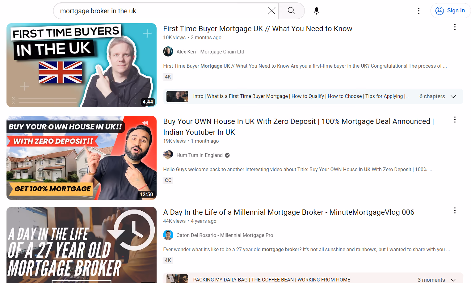 Youtube content marketing example for mortgage brokers in the UK