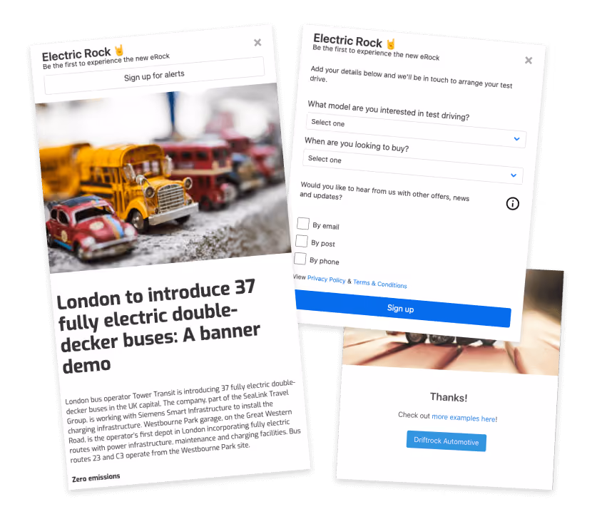 Landing page lead generation form