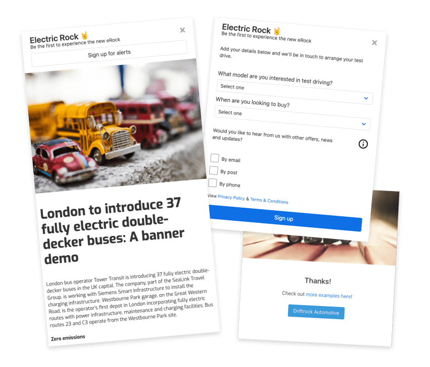 Landing page lead generation form