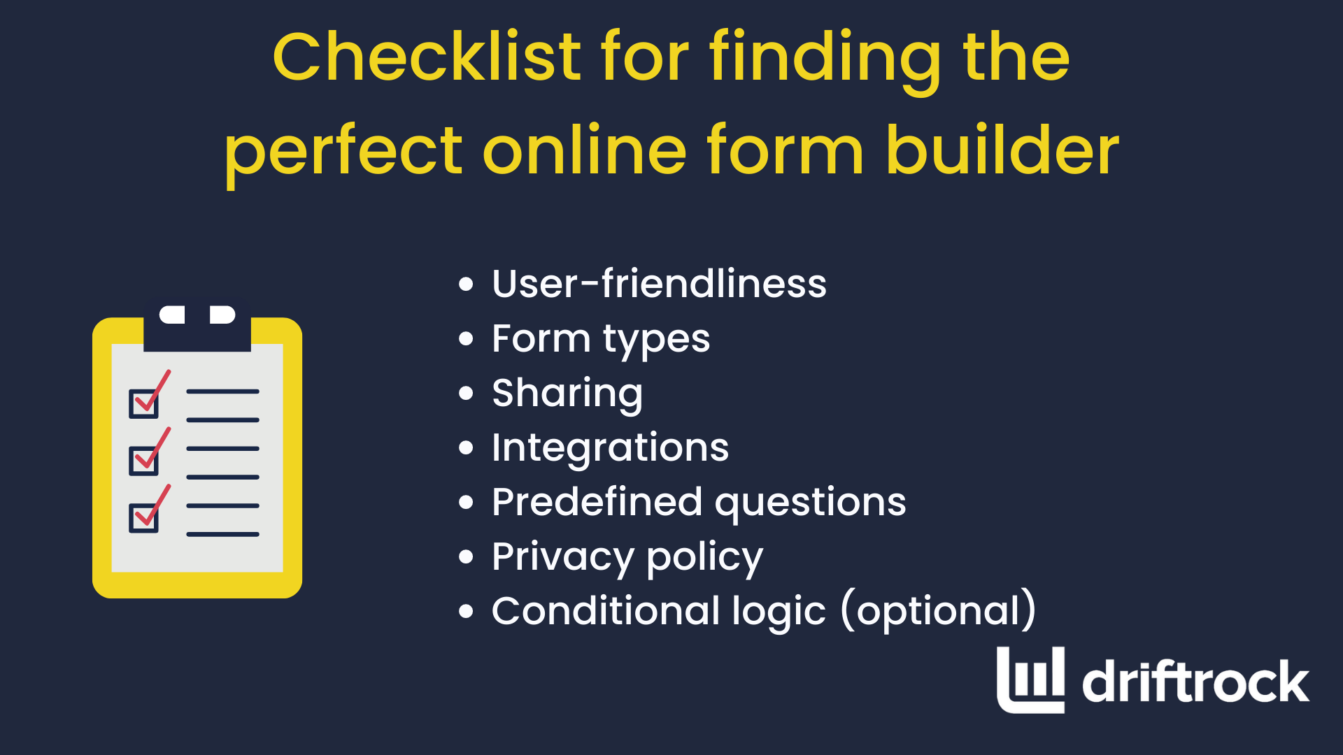 Checklist for finding the perfect online form builder