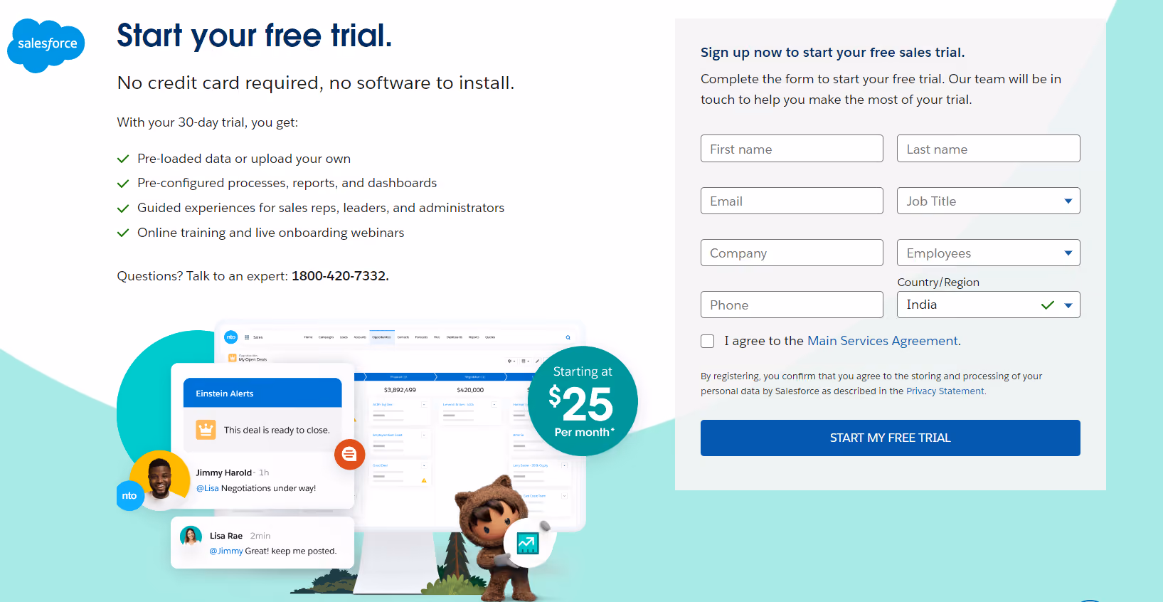 Website with lead generation form