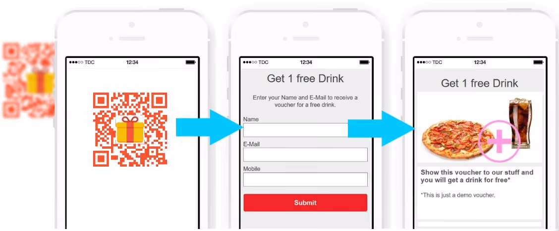 QR codes with lead generation form