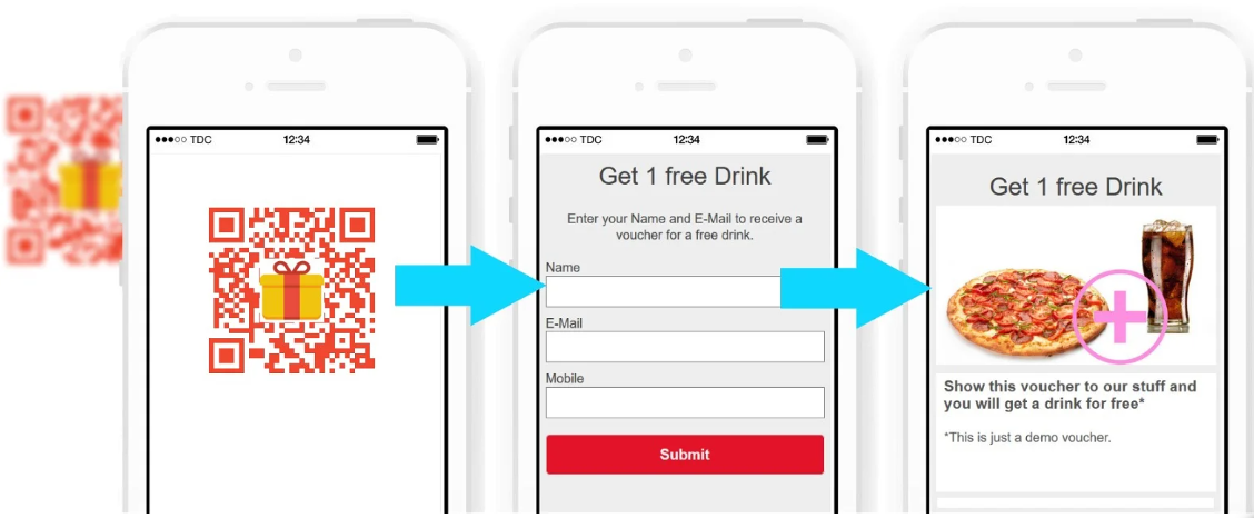 QR codes with lead generation form