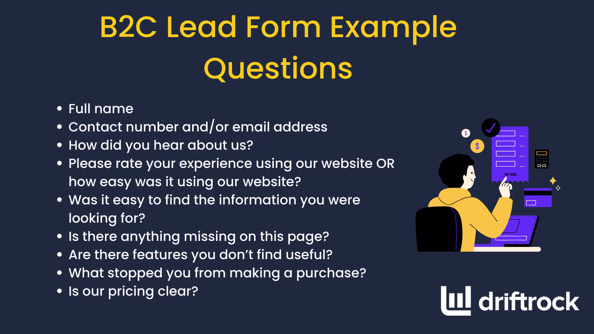 B2C form template