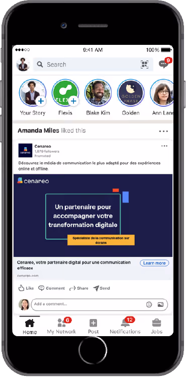 Ejemplo de especificaciones de anuncios en LinkedIn: Anuncio de conversación