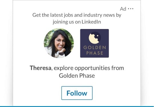 Exemple de spécifications publicitaires LinkedIn : Offres d'emploi