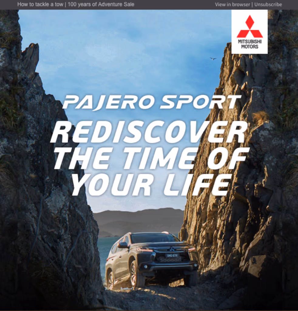 Email marketing example for car buyers