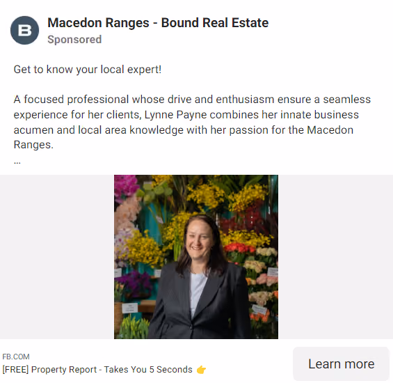Facebook Real Estate Ad Example - Macedon Ranges - Bound Real Estate 