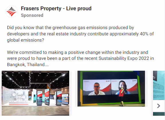 Facebook Real Estate Ad Example - Frasers Property