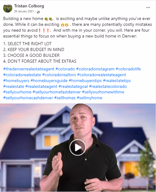 Facebook Real Estate Ad Example - Tristan Colborg