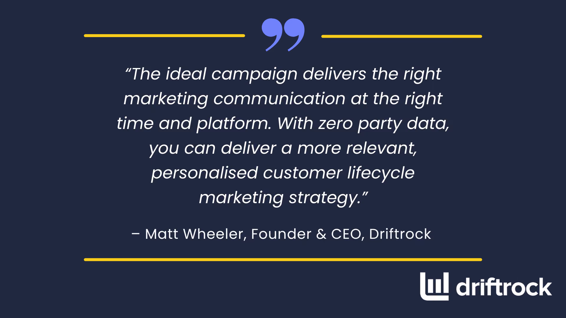 Expert Quote related to Zero Party Data and Personalised Customer Lifecycle Marketing Strategy