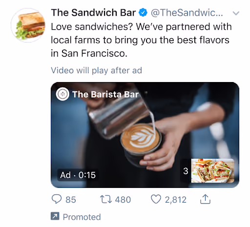 Pre-roll Views Ad on Twitter