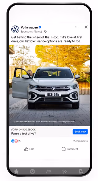 Volkswagen Meta Lead-Anzeige
