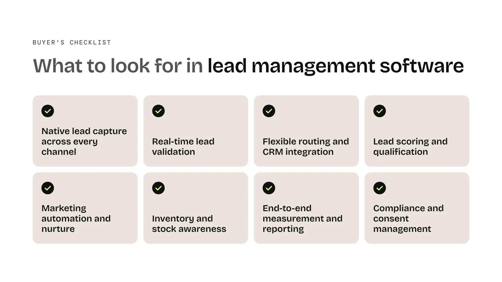 Checklist of key features to look for in automotive lead management software