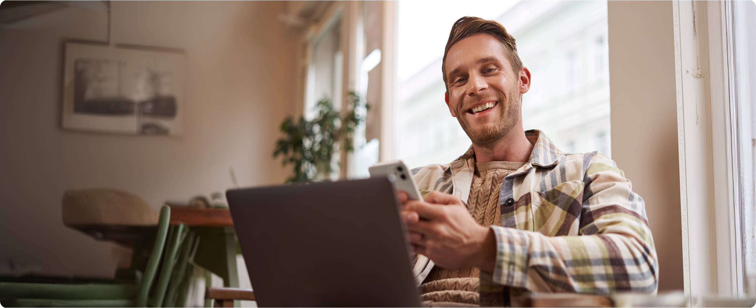 Man using a laptop Image