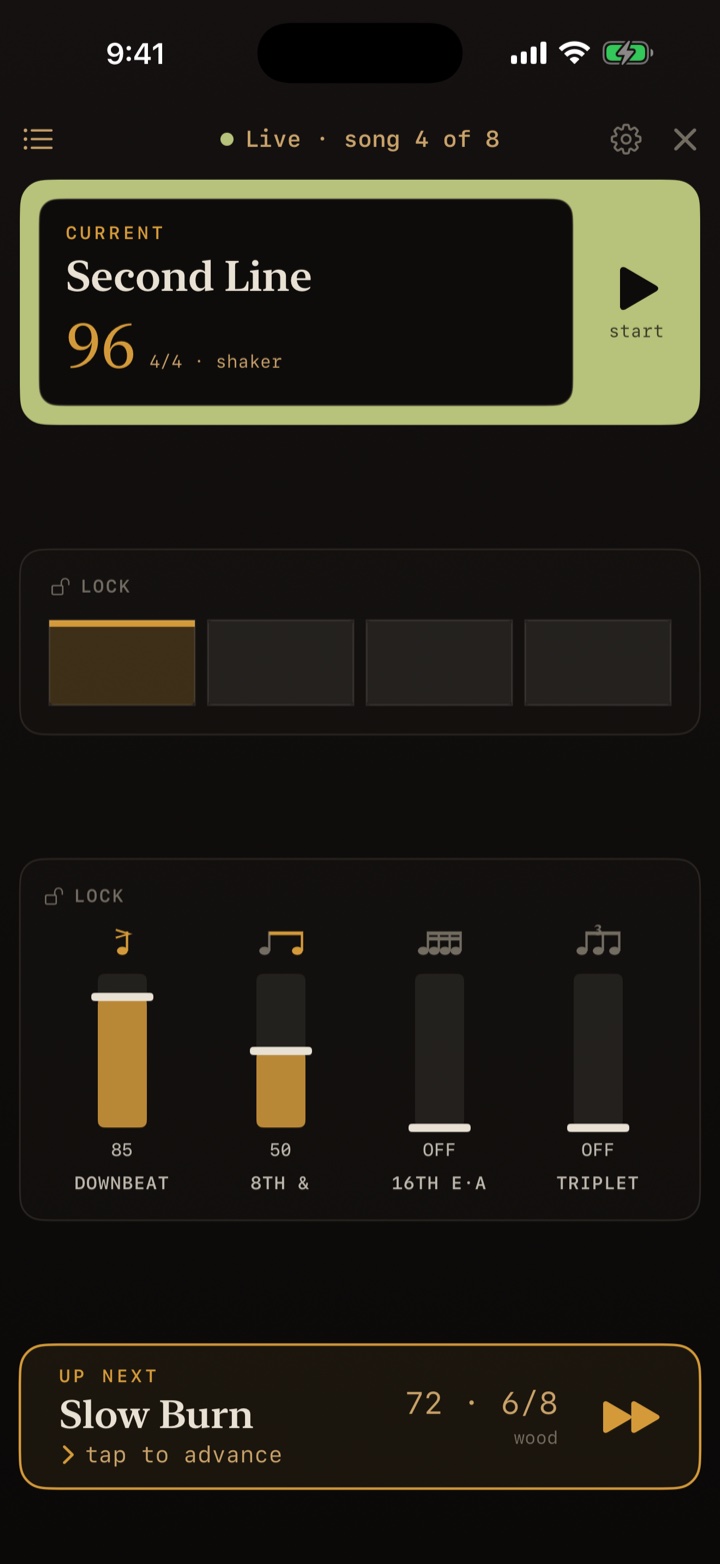 BassEducation Metronome live stage screen