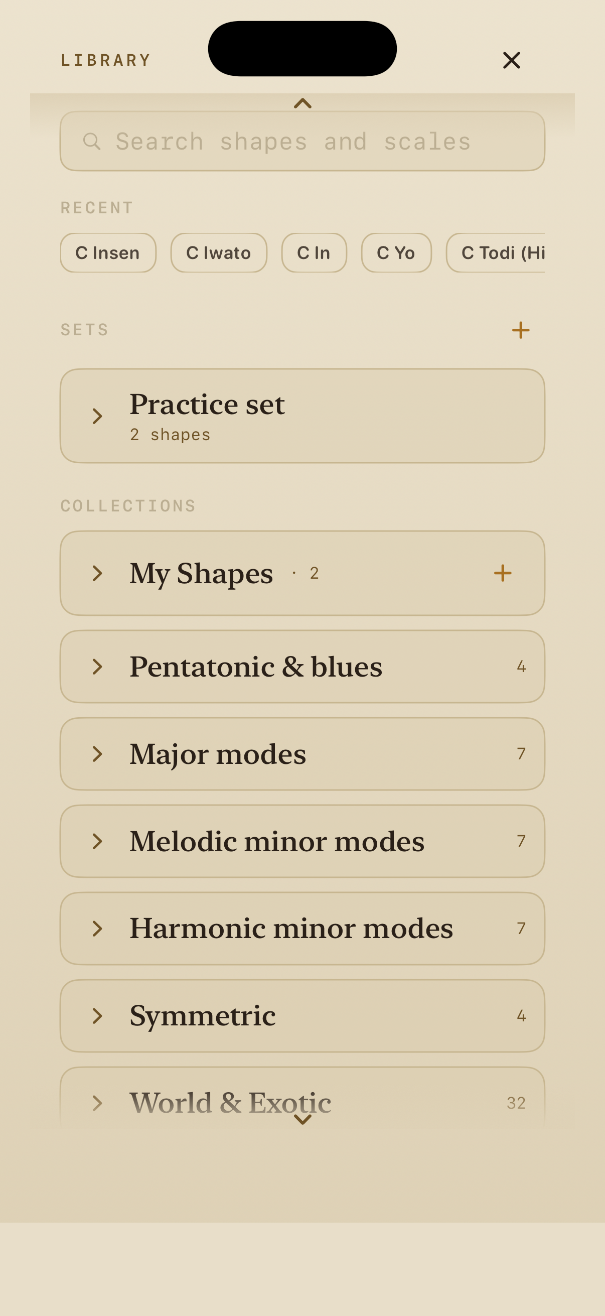 BassEducation Fretboard library screen