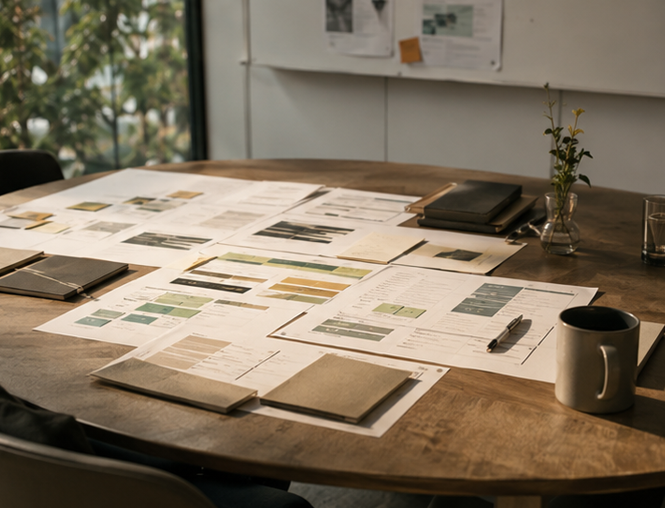 Professionals collaborating, strategizing, and working in modern office environments.