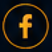 Facebook logo in orange on a dark background.