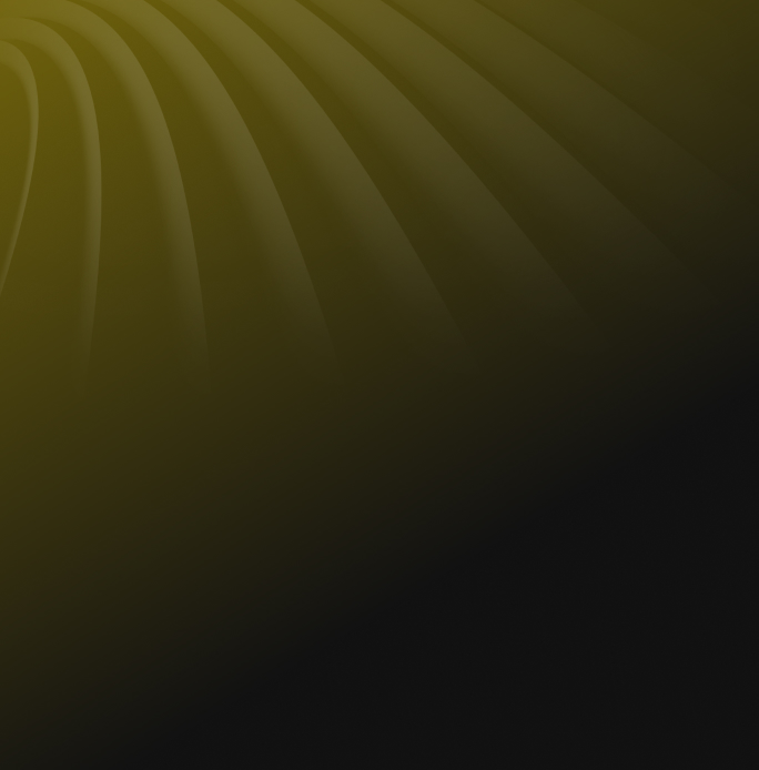 Abstract dark background with curved yellow-green gradient light waves on the upper left corner.
