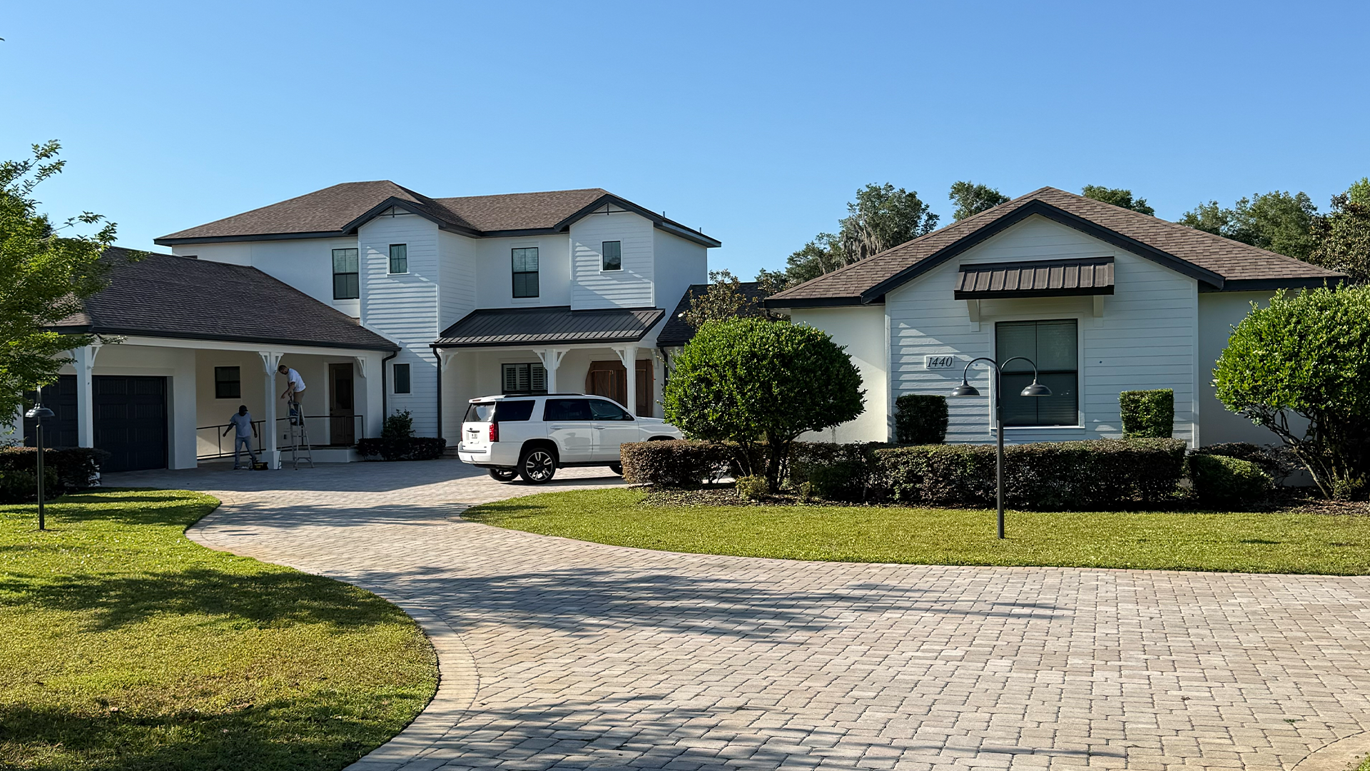 Estate exterior after full repaint by Kingdom Painting