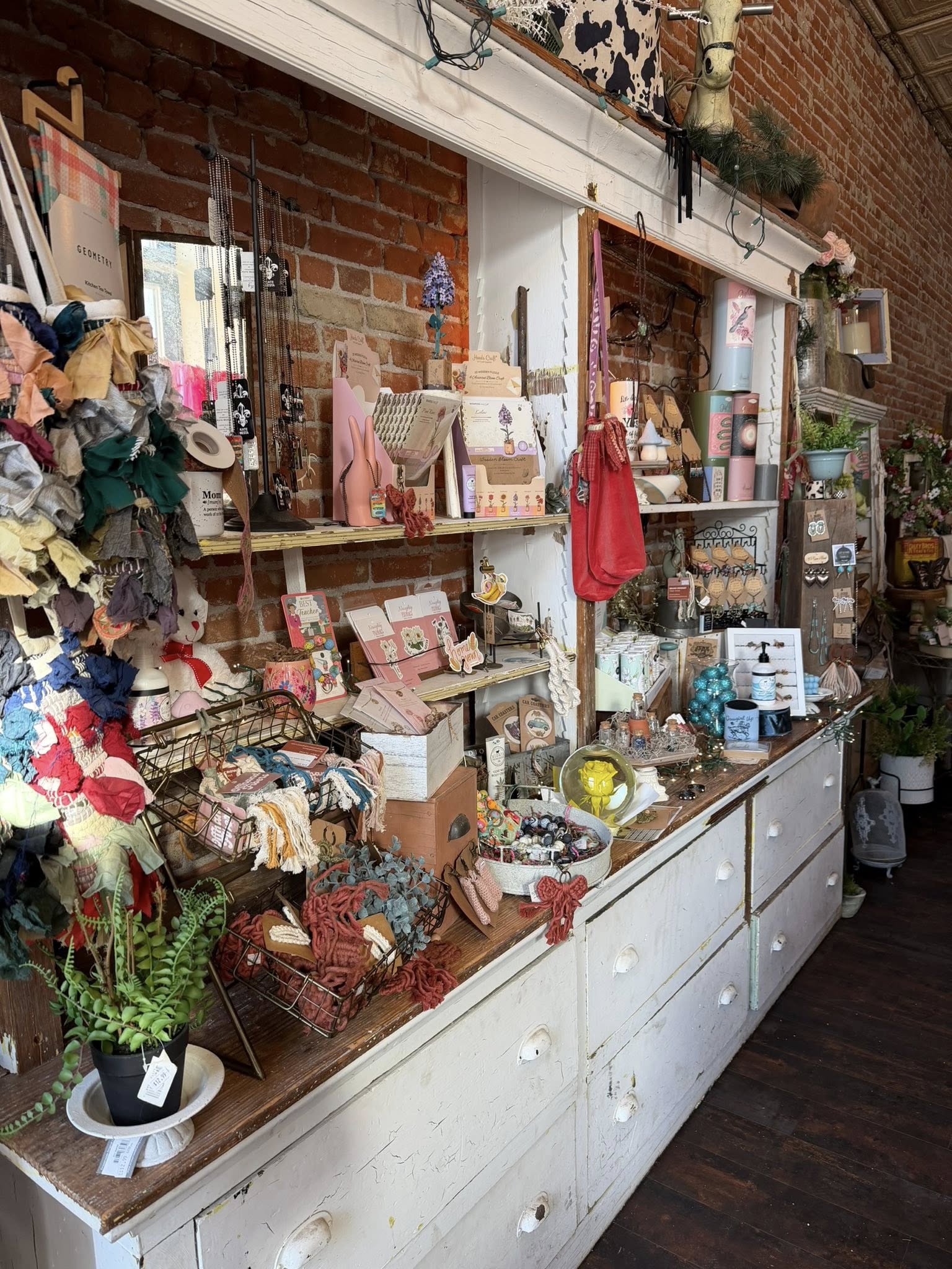 Inside the shop — fresh floral arrangements