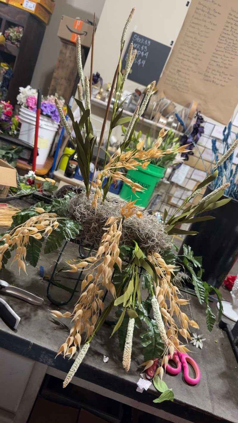 Dried floral stems ready for a seasonal class