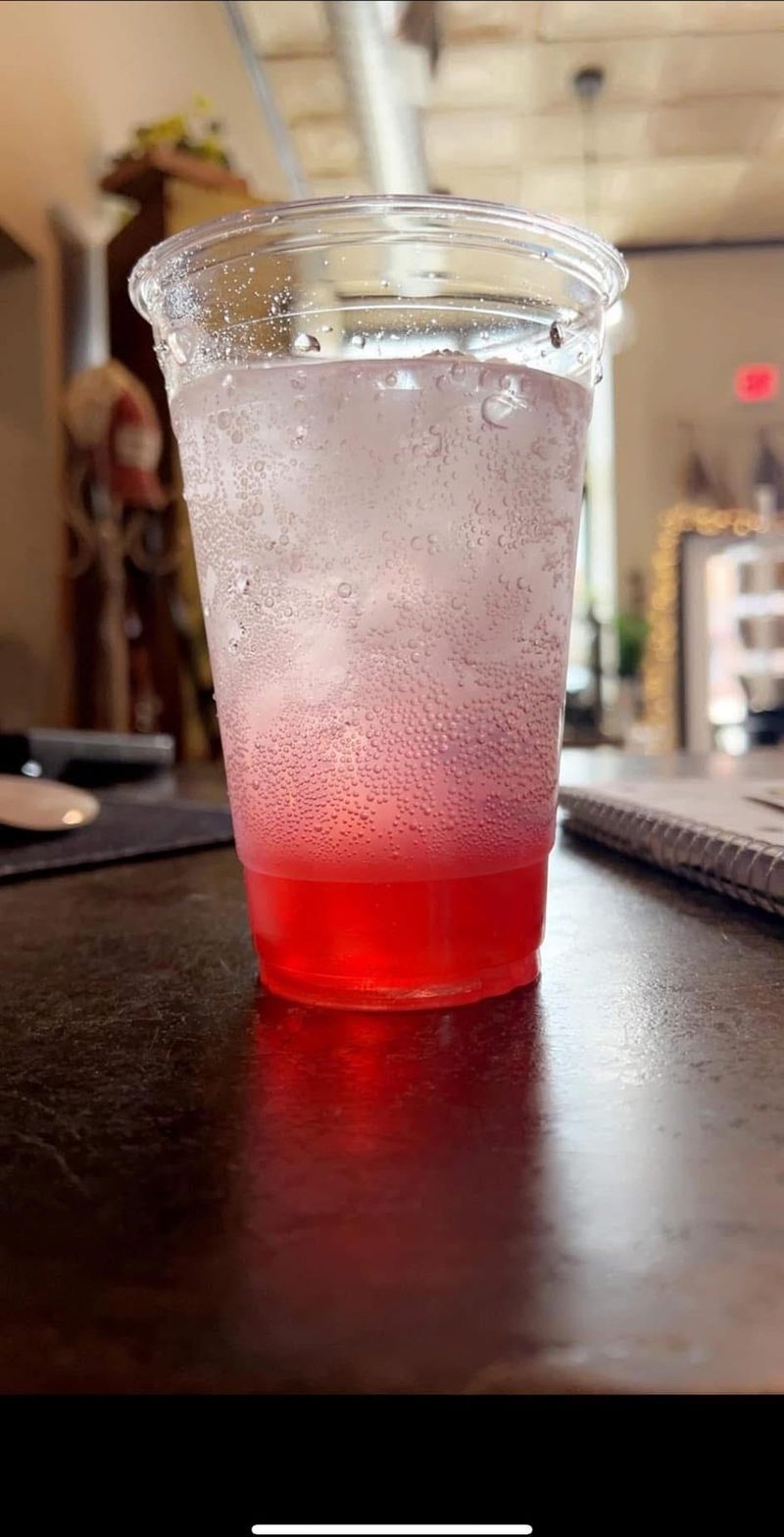 A cherry Italian soda