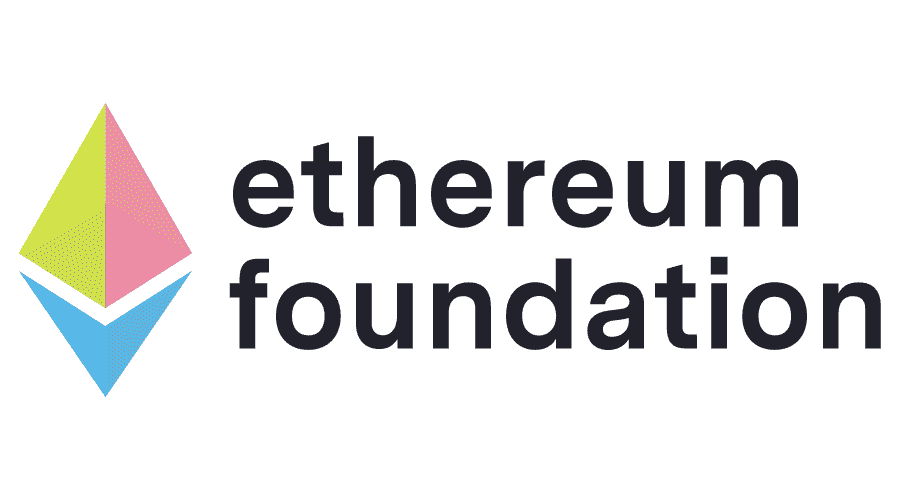 Ethereum Foundation logo with colorful geometric symbol and black text.