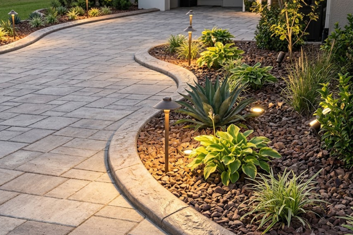 Low voltage architectural lighting at night